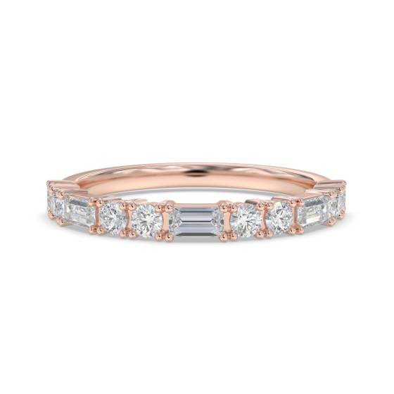 0.35ct Baguette and Round Diamond Alternating Eternity Ring