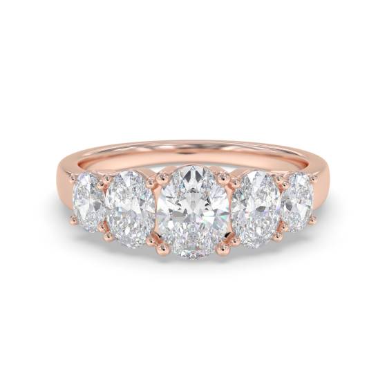 1.10ct 5 Stone Oval Diamond Graduated Eternity Ring