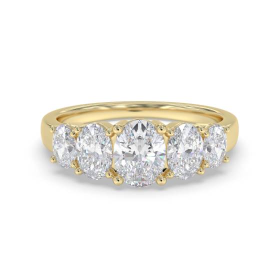 1.10ct 5 Stone Oval Diamond Graduated Eternity Ring