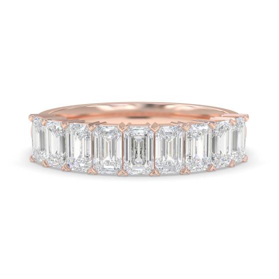 Emerald Arrow Claws 9 Stone Diamond Eternity Ring