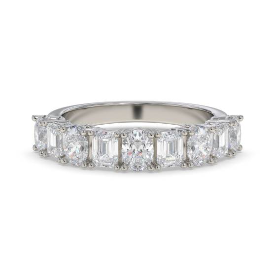 Oval and Emerald Diamond Eternity Ring