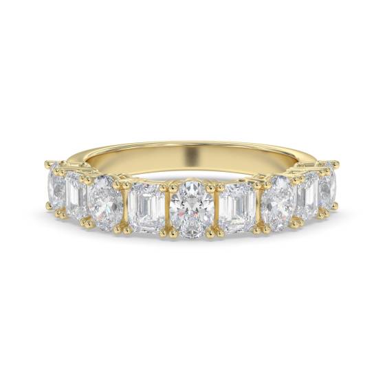 Oval and Emerald Diamond Eternity Ring