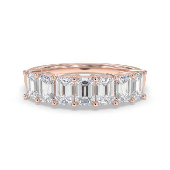Emerald 7 Stone Diamond Ring
