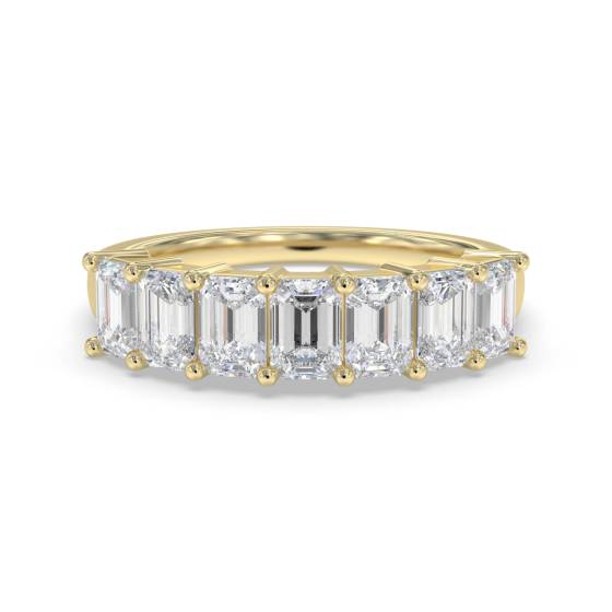 Emerald 7 Stone Diamond Ring