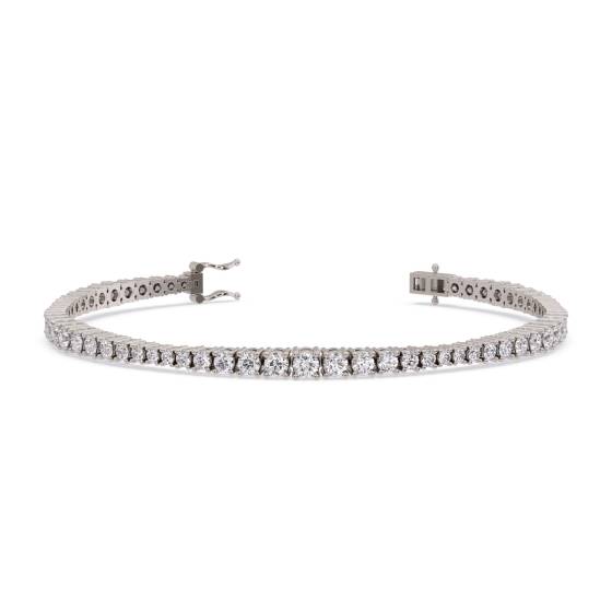 5ct Center Graduated Round Diamond Designer Bracelet