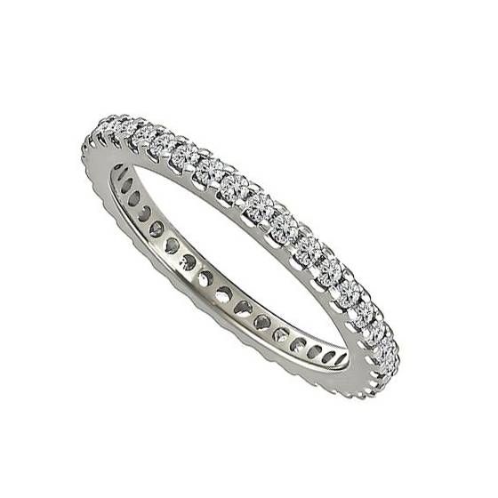 0.52ct VS/E-F 2mm Elegant Natural Round Diamond Full Eternity Ring in 18k White Gold