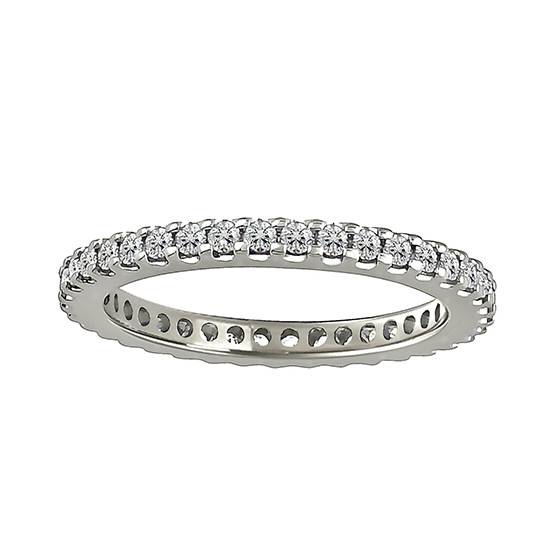 0.50ct SI/E-F Natural Round Diamond Eternity Ring in 18k White Gold