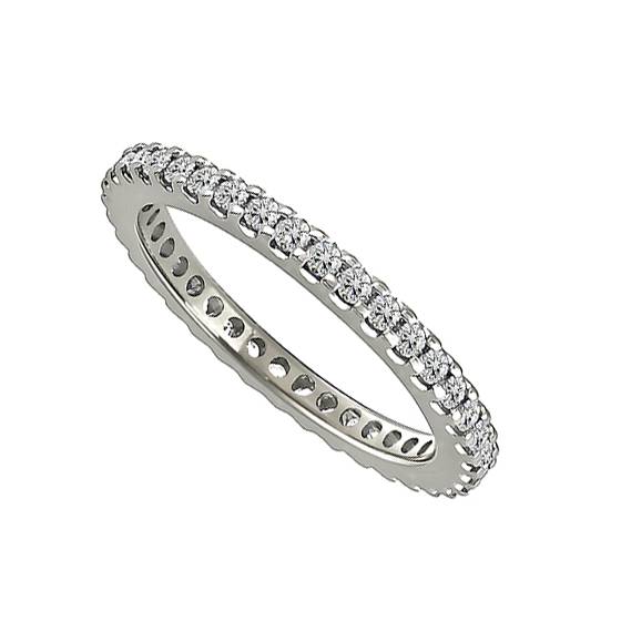 0.50ct VS/E-F Natural Round Diamond Eternity Ring in Platinum