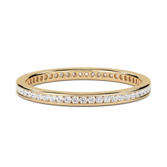 0.25ct VS/E-F 2mm Elegant Natural Round Diamond Full Eternity Ring in 18k Yellow Gold