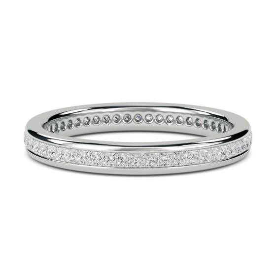 0.55ct VS/E-F Natural Princess Diamond Full Eternity Ring in Platinum