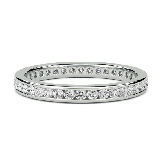 0.50ct VS/E-F 2.5mm Elegant Natural Round Diamond Full Eternity Ring in 18k White Gold