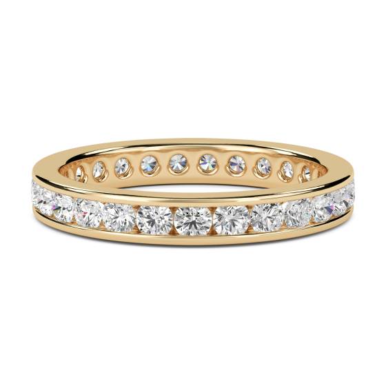 1.00ct VS/E-F Elegant Natural Round Diamond Full Eternity Ring in 18k Yellow Gold