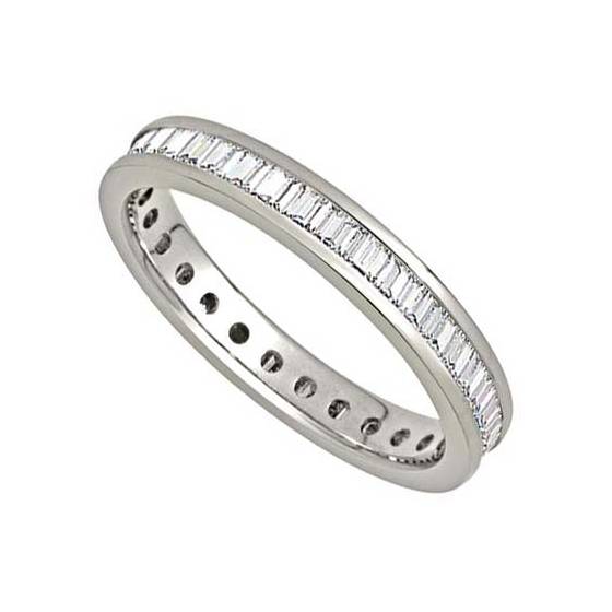 0.50ct VS/E-F Natural Baguette Diamond Eternity Ring in Platinum