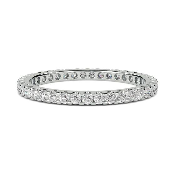 0.47ct VS/E-F 2mm Elegant Natural Round Diamond Full Eternity Ring in 18k White Gold