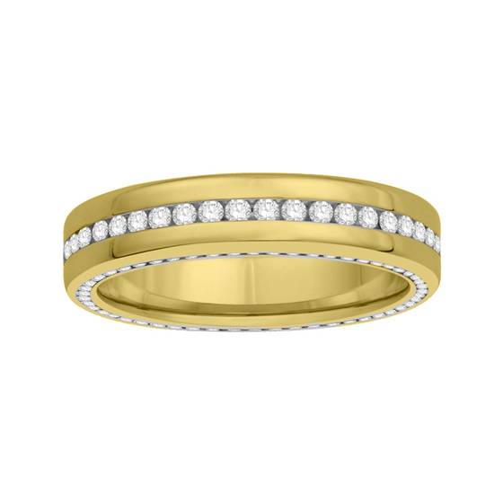 3 Sided Round Diamond Full Eternity Ring