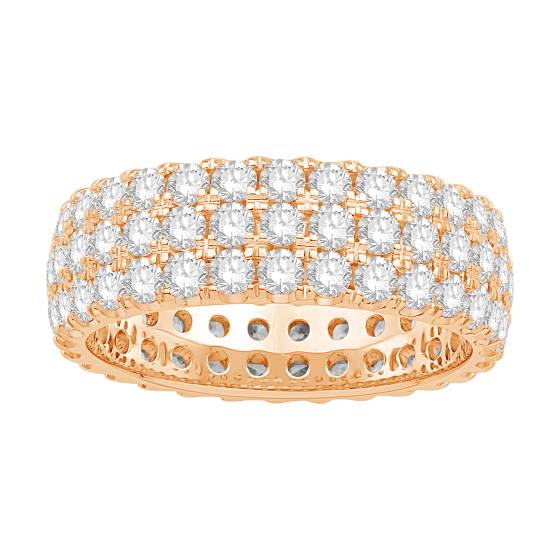 Triple Row Round Diamond Eternity Ring