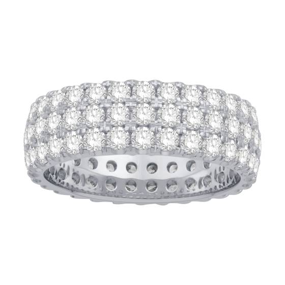 Triple Row Round Diamond Eternity Ring
