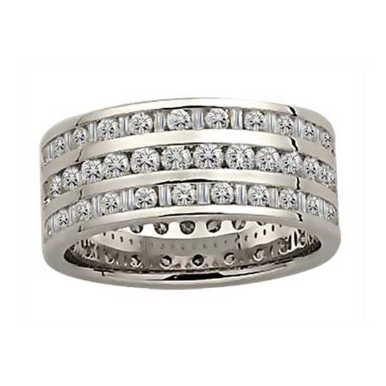 2.20ct VS/E-F Round Natural Diamond Full Eternity Ring