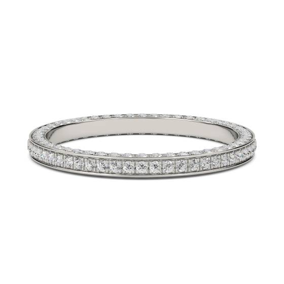 0.55ct VS/E-F 3 Sided Natural Round Diamond Full Eternity Ring in Platinum