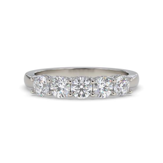 0.75ct VS/E-F Natural Round Diamond Eternity Ring in Platinum
