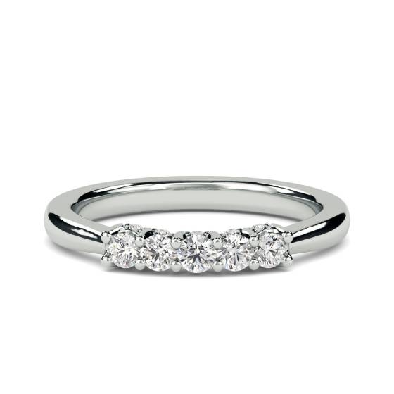0.25ct VS/E-F Elegant Natural Round Diamond Eternity Ring in 18k White Gold