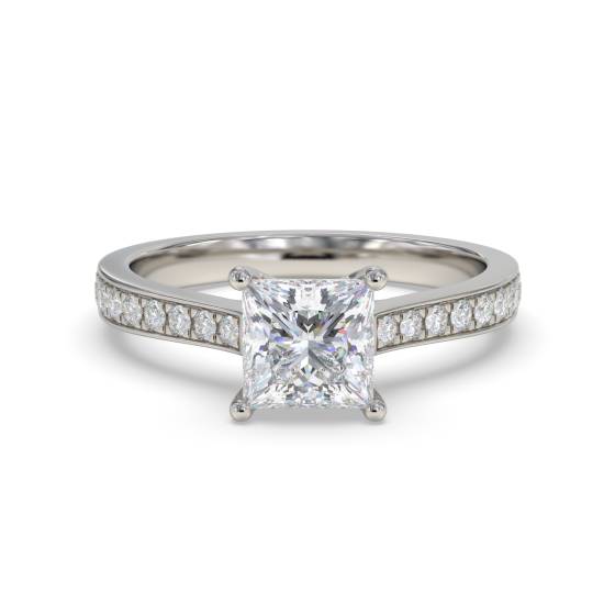 Petite Princess Diamond Shoulder Set Ring