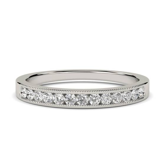 0.25ct VS/F-G 2.5mm Milgrain Natural Round Diamond Eternity Ring in Platinum