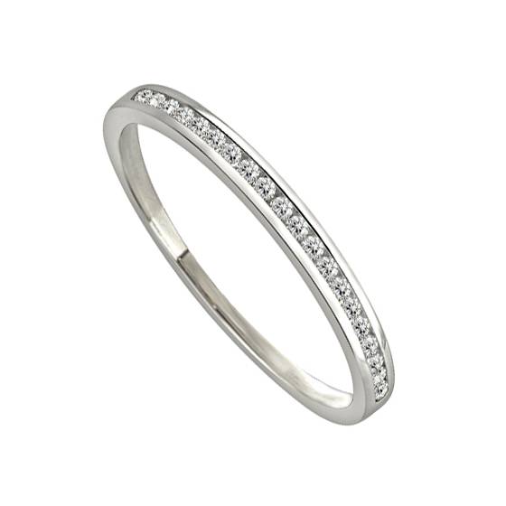 0.10ct VS/E-F Natural Round Diamond Eternity Ring in Platinum