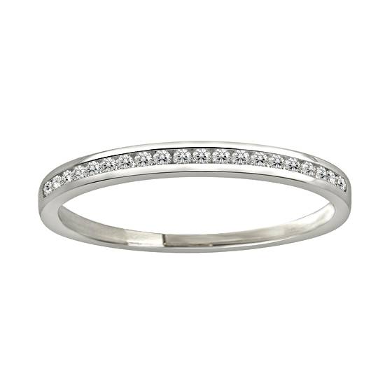 0.10ct VS/E-F Natural Round Diamond Eternity Ring in Platinum