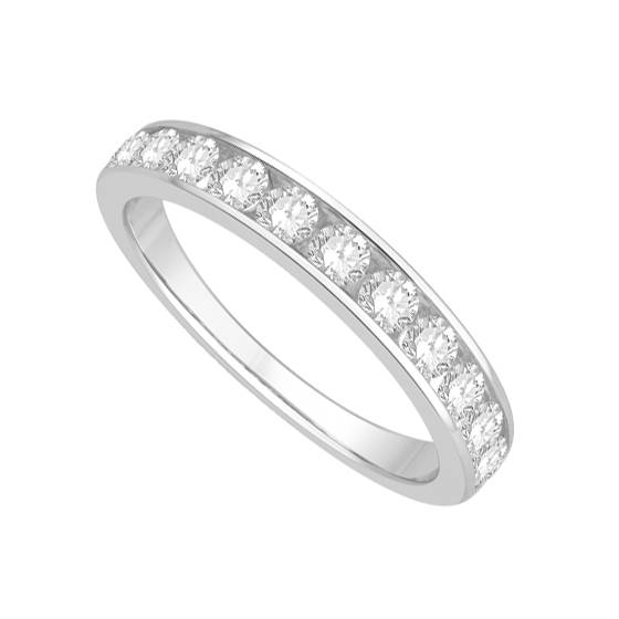 0.55ct VS/E-F Natural Round Diamond Eternity Ring in Platinum