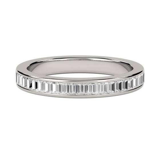 1.00ct VS/E-F Elegant Natural Baguette Diamond Eternity Ring in Platinum