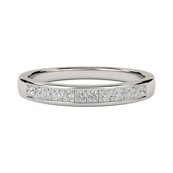 0.25ct VS/E-F 3mm Elegant Natural Princess Diamond Eternity Ring in Platinum