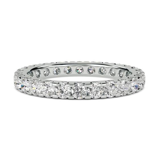 1.00ct VS/E-F Elegant Natural Round Diamond Full Eternity Ring in 18k White Gold