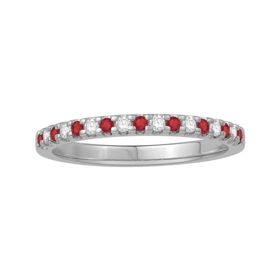 3mm Red Ruby and Diamond Eternity Ring