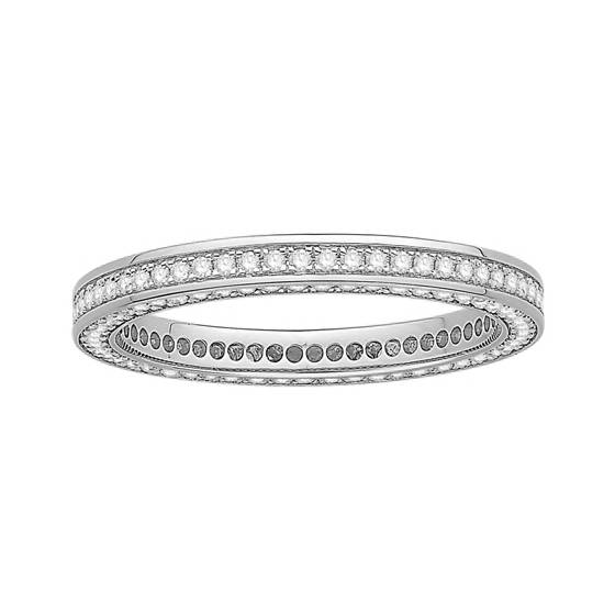 0.60ct VS/E-F Natural Round Diamond Full Eternity Ring in Platinum