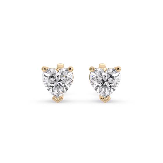 Classic Heart Diamond Stud Earrings