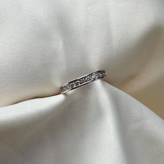 0.50ct VS/F-G Round Cut Natural Diamond Half Eternity Ring