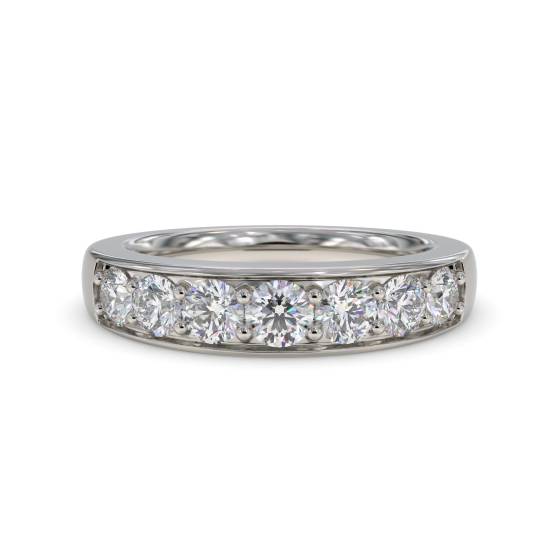 DHLHE2035 7 Stone Round Diamond Half Eternity Ring