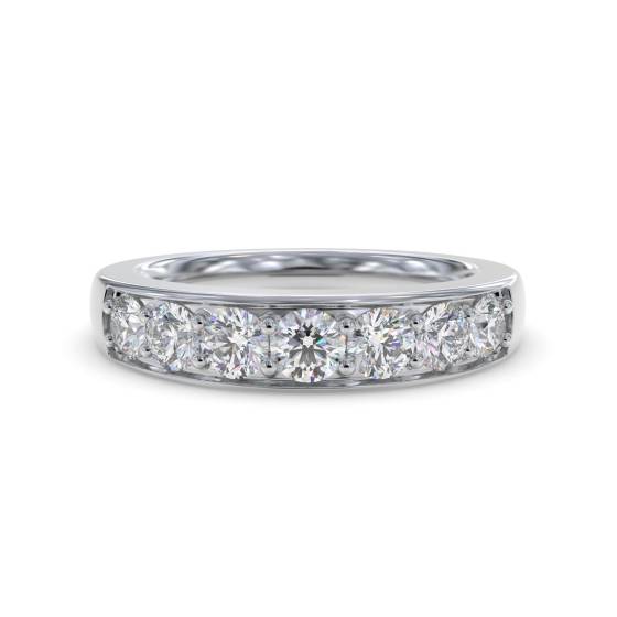 DHLHE2035 7 Stone Round Diamond Half Eternity Ring