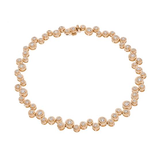 3.15ct VS/E-F Round Cut Natural Diamond Bezel Set Tennis Bracelets