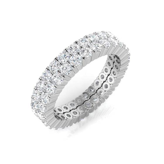 Round Diamond Double Row Full Eternity Ring