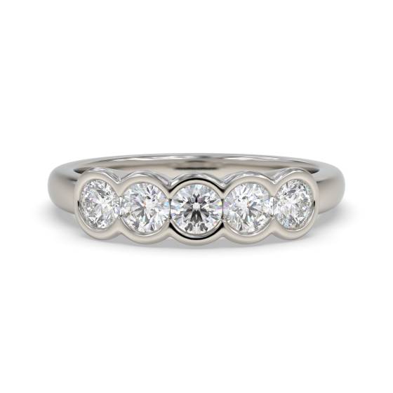 Round Diamond Bezel Set Half Eternity Ring