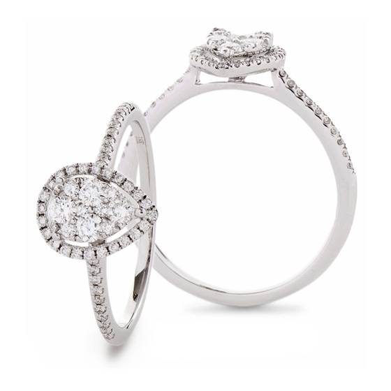 0.43ct VS/F-G Round Natural Cluster Diamond Ring in 9k White Gold
