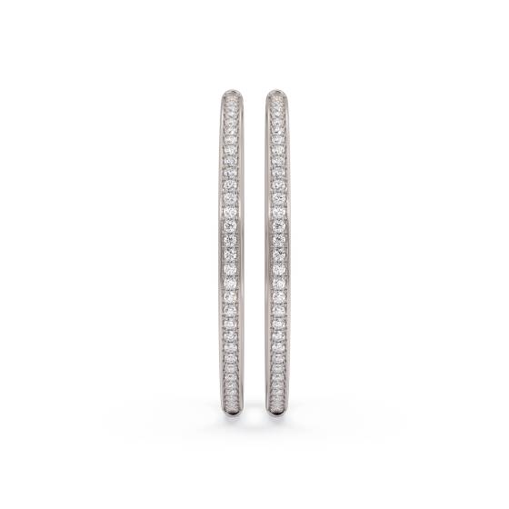 0.75ct Modern Round Diamond Hoop Earrings