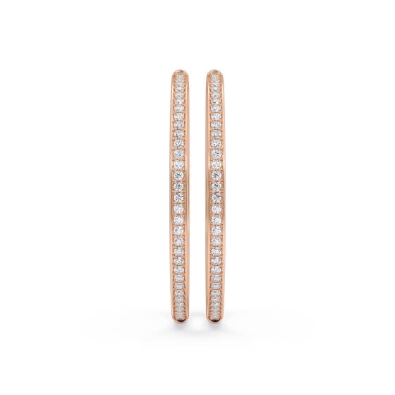 0.75ct Modern Round Diamond Hoop Earrings