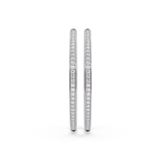 0.75ct Modern Round Diamond Hoop Earrings