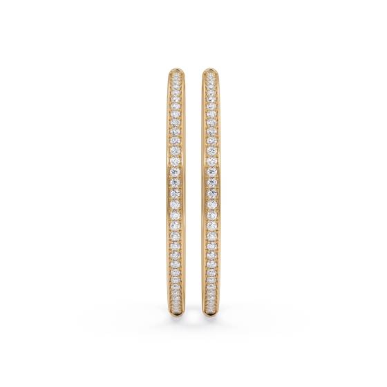 0.75ct Modern Round Diamond Hoop Earrings