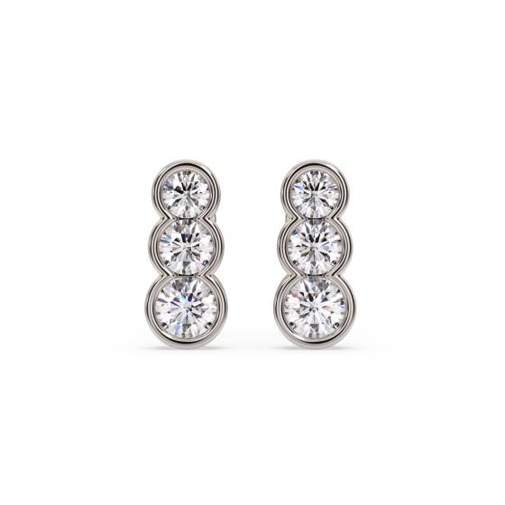 0.60ct Modern Round Diamond Drop Earrings