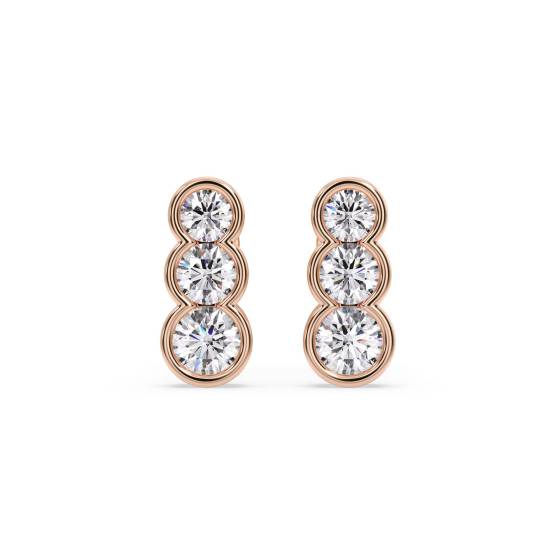 0.60ct Modern Round Diamond Drop Earrings