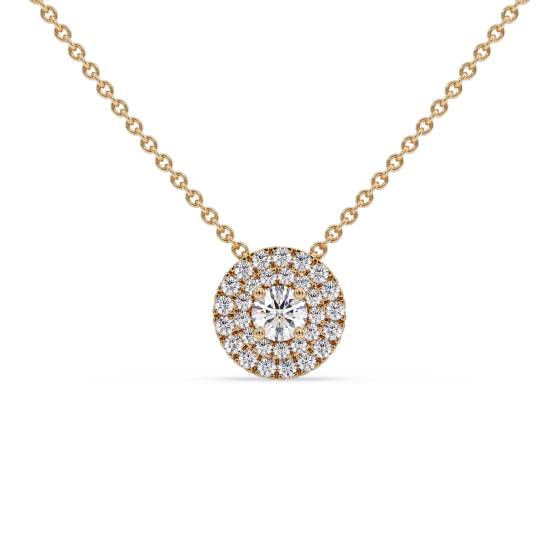Round Diamond Designer Halo Necklace